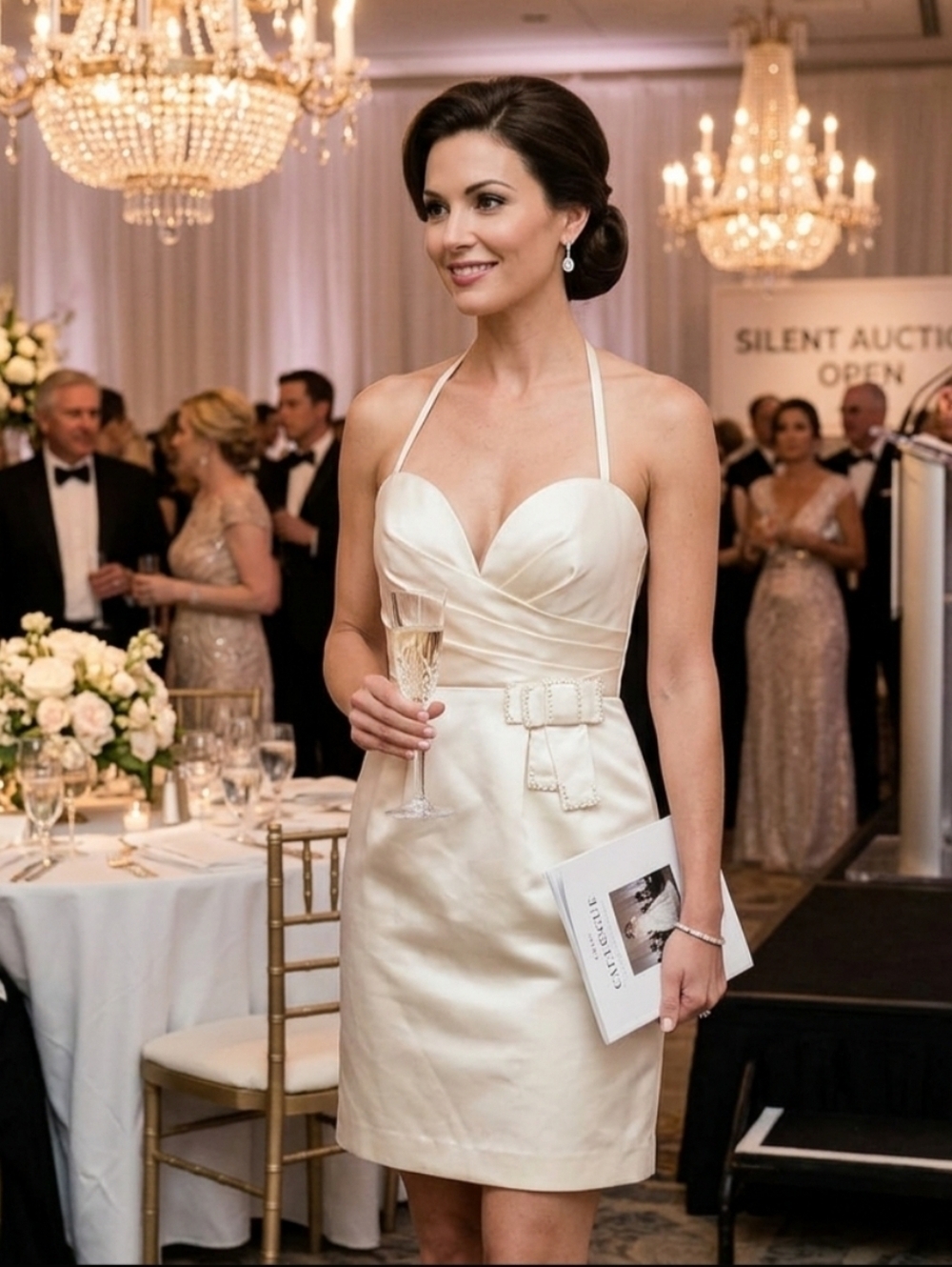 Alyce Designs Bridesmaid Formal Dress In Cream Color Size 10